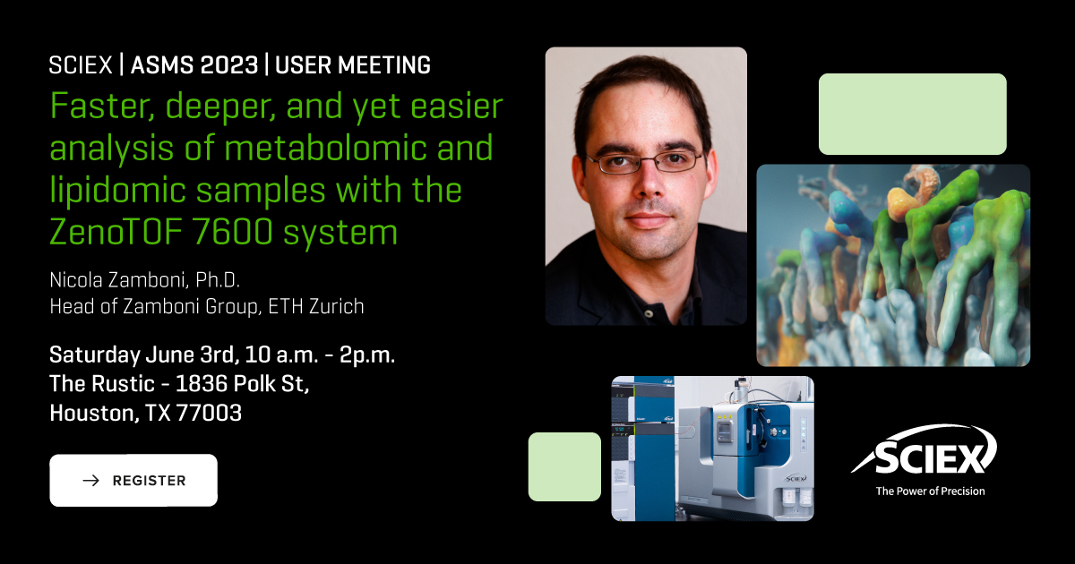 SCIEXnews's tweet photo. Faster, deeper, and yet easier analysis of #metabolomic and #lipidomic samples with the #ZenoTOF 7600 system...
Join Professor @_nicola_zamboni, Ph.D. at our Saturday Symposium & Social in Houston to learn more π https://t.co/2FzAuy1IWl
#ASMS2023 #omics #ZenoRevolution https://t.co/xTtpRuyPH0