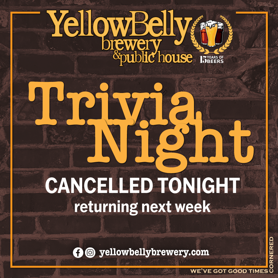 Trivia Night will be cancelled tonight, returning next week!⌛🧠

#trivia #trivianight #returningnextweek #seeyouthen