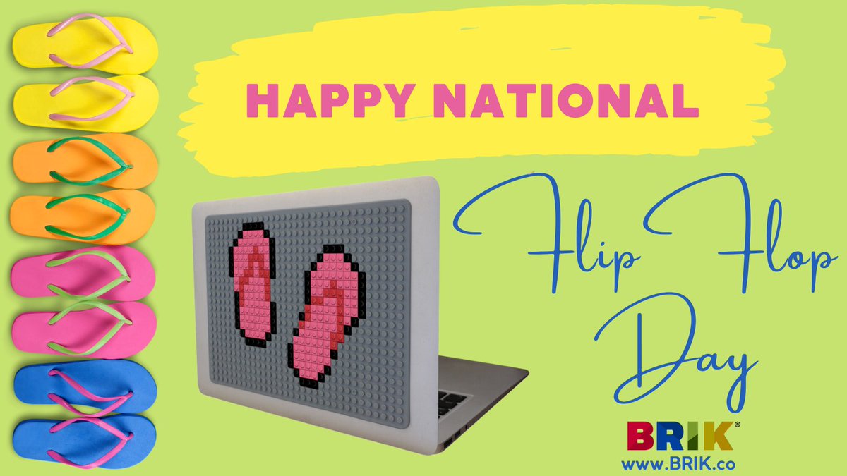 Celebrate National Flip Flop Day,  by showing off your favorite pair of flip flops. Wear them to the beach, on a grocery run, or even to semi-formal dining in a jiffy! #flipflopday #flipfloplife #flipflops #NationalFlipFlopDay #brikbuild #afol #lego #Macbook