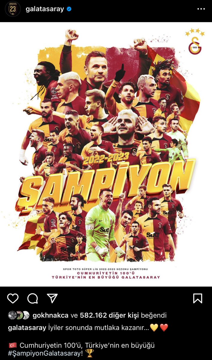 Bursa_9's tweet photo. Şampiyon  @GalatasaraySK https://t.co/N9Mjt3YmLs