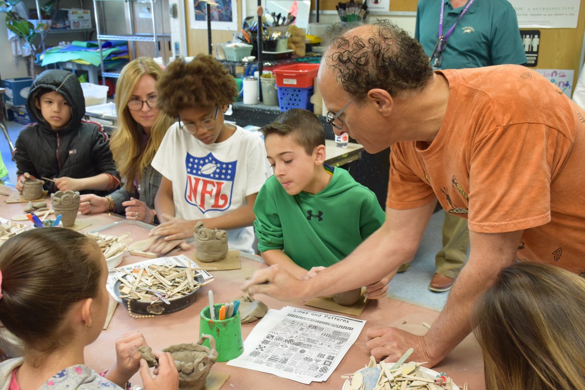 Edna Louise Spear Elementary School fourth graders participated in a clay workshop with visiting artist Cliff Mendelson. The students learned about Native American pottery making and created their own works of art under his tutelage. #PortJeffProud
portjeffschools.org/news/article.a…