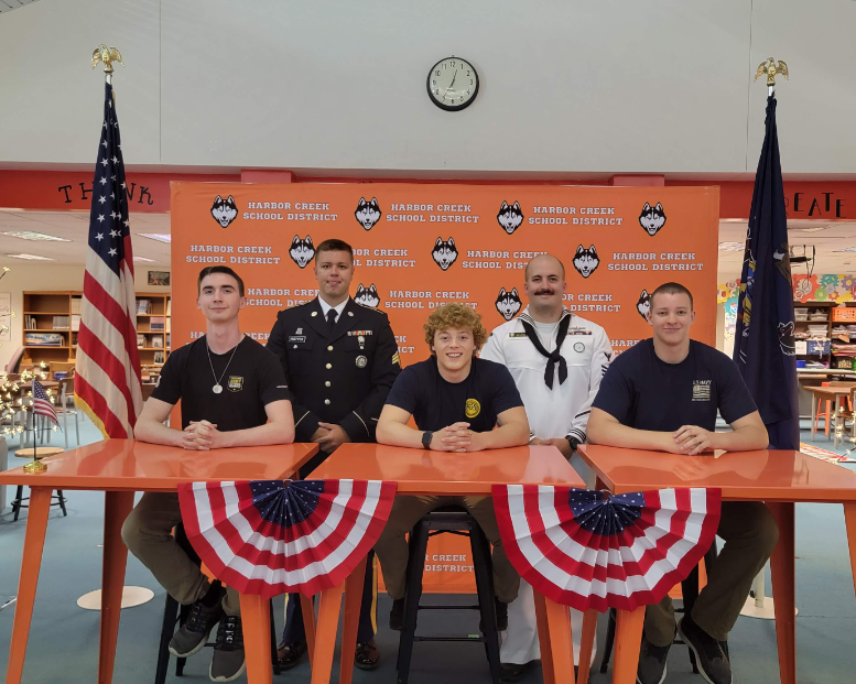 HCPrincipals's tweet photo. Today was Military Signing Day at HC for our graduating Seniors-Chris Cordosi, Brady Raymond and Ryan Garner. #HCBeTheOne #HCProud #HCAnnouncements https://t.co/UJTRZIUg7n