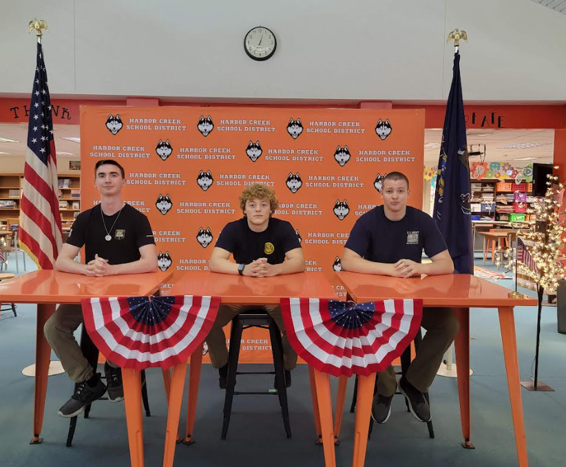 HCPrincipals's tweet photo. Today was Military Signing Day at HC for our graduating Seniors-Chris Cordosi, Brady Raymond and Ryan Garner. #HCBeTheOne #HCProud #HCAnnouncements https://t.co/UJTRZIUg7n