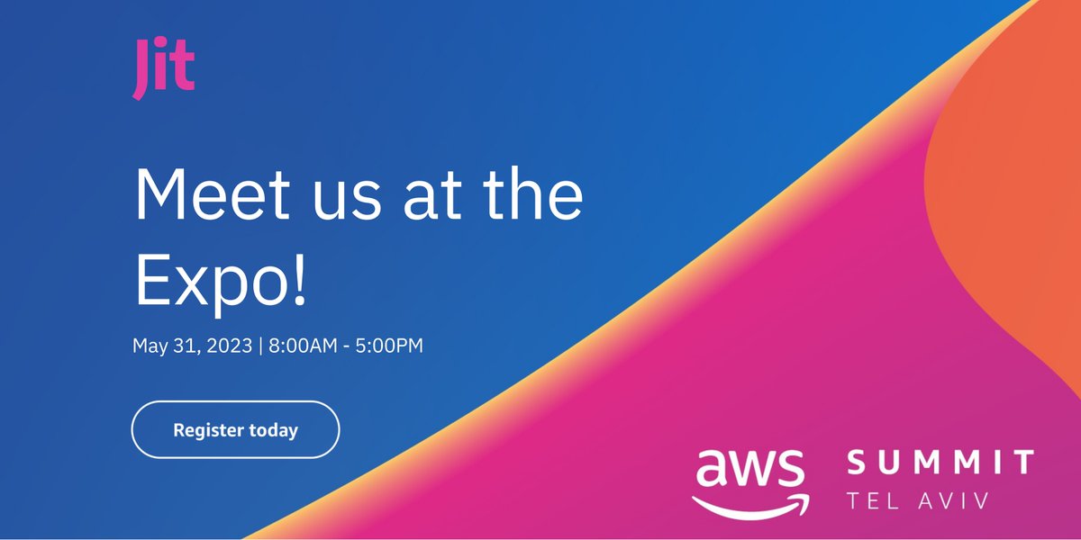 Aviram Shmueli (@aviramsh) on Twitter photo Our <a href="/jit_io/">Justin Thyme</a> team will be out in full force tomorrow at the #AWSSummit at Expo TLV. We’ll be at Booth B13 & we can’t wait to meet you there!
#cloud #expo #innovation #cybersecurity Our <a href="/jit_io/">Justin Thyme</a> team will be out in full force tomorrow at the #AWSSummit at Expo TLV. We’ll be at Booth B13 & we can’t wait to meet you there!
#cloud #expo #innovation #cybersecurity
