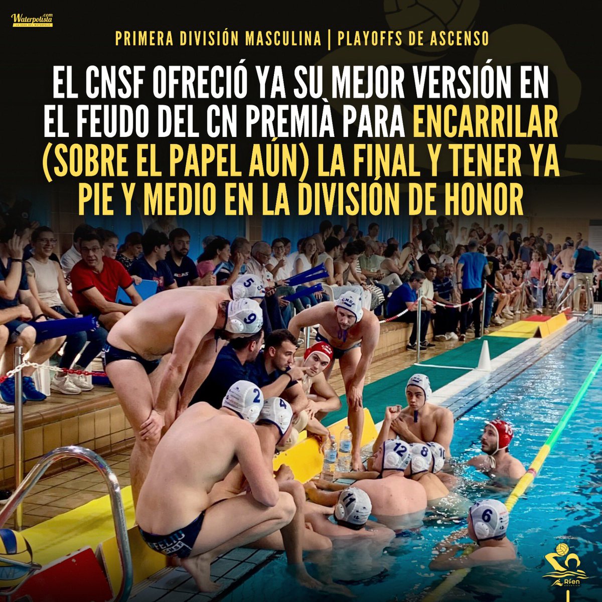 waterpolistacom's tweet photo. ¿Más cerca de la élite…? ¡Puede ser! 

¿Lo tienen ya hecho…? ¡Todavía no!

En el momento MÁS transcendental del curso, el CNSF dio su mejor versión para encarrilar su ascenso a División de Honor 

Ahora mismo tienen ya pie y medio 🔝

Es el GRAN RETO del club catalán ✨ https://t.co/iR8LkyzxXf