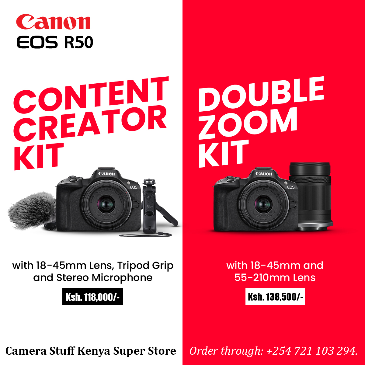 Canon EOS R50 Mirrorless Camera

Shop Online: maasaitechnologies.com

#gainwithxtiandela #gainwiththeepluto #mrkilakitukilasiku #gainwithpolasha #gainwithtwigz #gainwithmchina💯💯 #publicity254 #gainwithtashamuthoni #nairobifashionmarket #254fashion #camerastuffkenya 😎