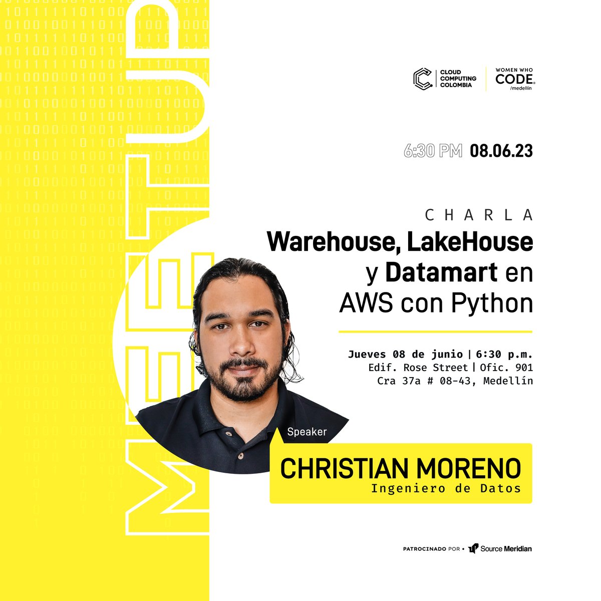 SourceMeridian's tweet image. En la meet up de este mes nuestro speaker Christian Moreno hablará sobre Warehouse, LakeHouse y Datamart en AWS con Python.
Una oportunidad para conectarse con otros entusiastas y expertos en el campo, compartir ideas y aprender algo nuevo.