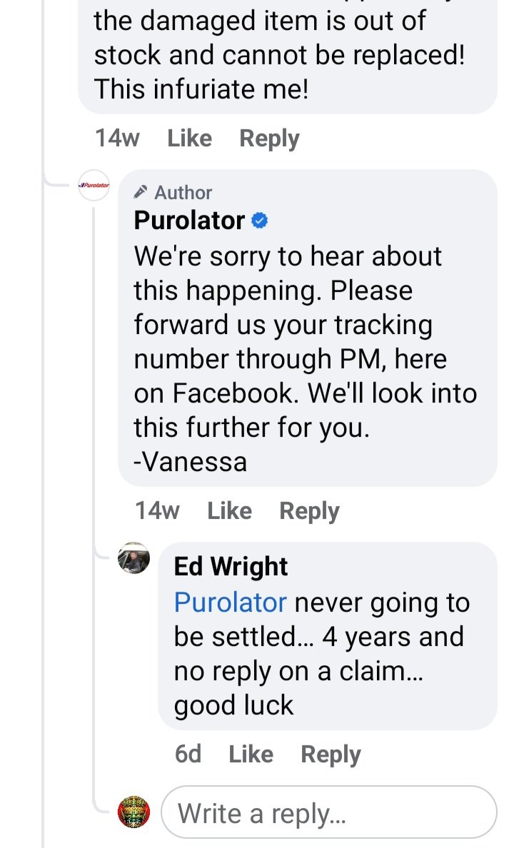 KyidaSaBC's tweet photo. Purolator fb comments https://t.co/BZ8XZnsSsC