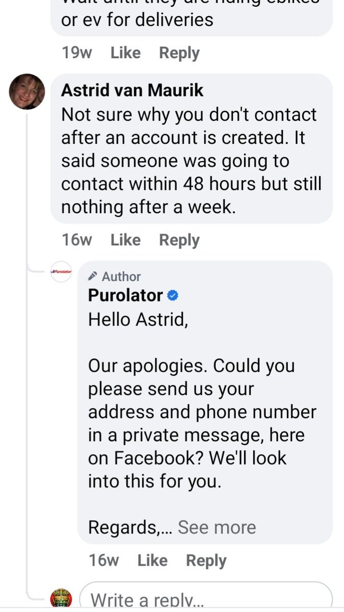 KyidaSaBC's tweet photo. Purolator fb comments https://t.co/CmIqkPHGYQ