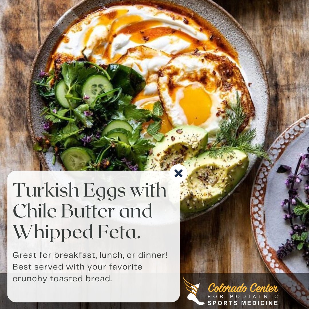 Follow the link for the recipe!
Credit: Tieghan
halfbakedharvest.com/turkish-eggs/
.
.
.
#Breakfast #dinner #breakfastideas #dinnerideas #healthyrecipe #sportsperformance #sportsmedicine #sportsmedicineathletics #sportspodiatry #ColoradoCenterForPodiatricSportsMedicine #CCPSM #DrJamesYakel