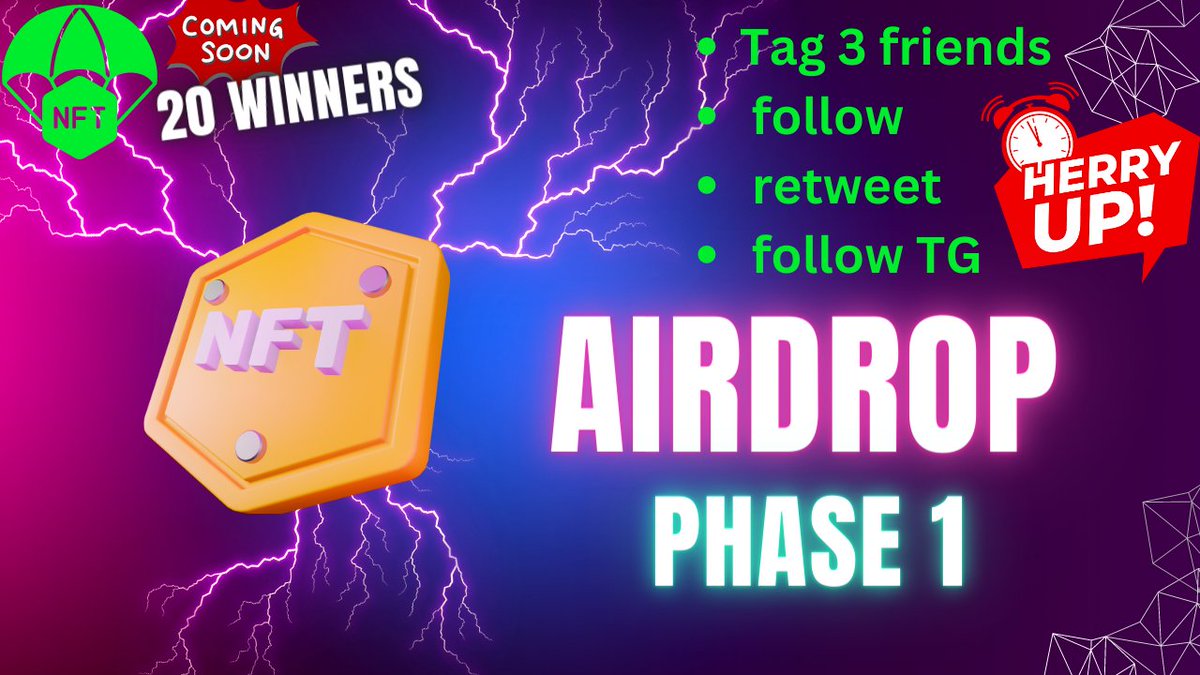 ☀️🚀🔥1/5 We are excited to announce that the PHASE 1 of the NFT airdrop is live and 20 Winners will be REWARDED SOON.

✅Hurry up. Retweet, follow, tag 3 friends+ follow our TG to win in phase 1

 #memecoins #nft #airdrops #Crypto  #pepemong #pepe #mong #x1000gem