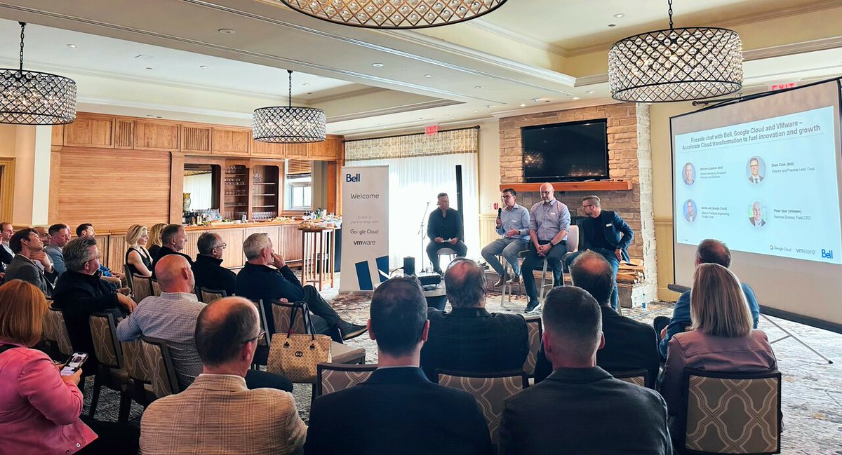 The #BellBusiness team recently hosted a great event in Atlantic Canada in partnership with <a href="/googlecloud/">Google Cloud</a> and <a href="/VMware/">VMware</a>, where attendees got to meet and exchange ideas around the drivers, challenges and key business benefits of cloud adoption. Well done! #IworkatBell