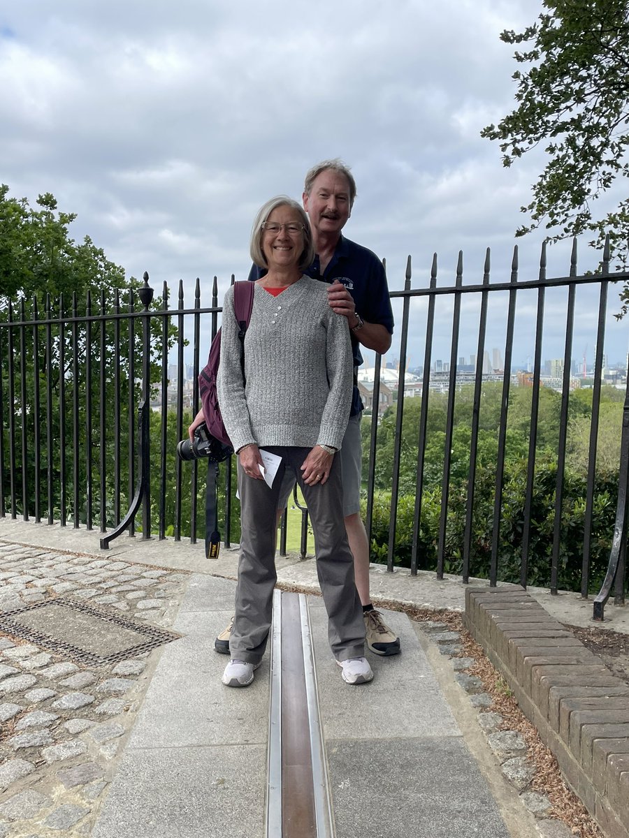 UndCoverEngland's tweet photo. Crossing the #Meridian #meridianline @royal_greenwich #royalobservatory with a wonderful couple from #NewMexico . @BBGuides #royalobservatorygreenwich @visitgreenwich #longitude #greenwichmeantime https://t.co/IOeCeTkCyS