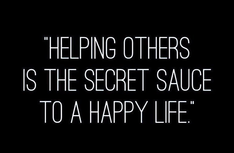 'Helping others is the secret sauce to a happy life.' — Todd Stocker #SuccessTRAIN #JoyTrain #tuesdayvibe #quote via @elaine_perry