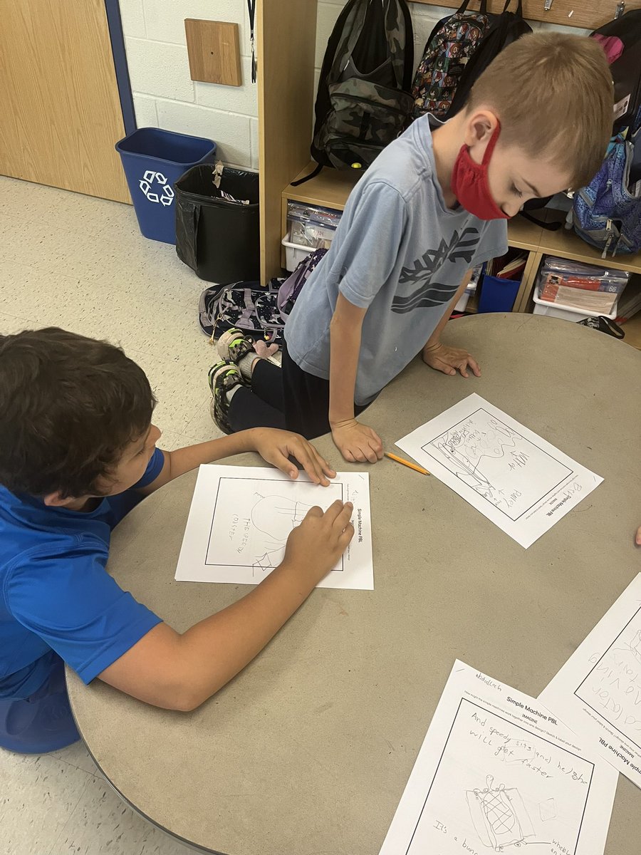 MsLenowicz3rd's tweet image. Sketching  the designs for ways to make Speedy’s life easier for our simple machine PBL!