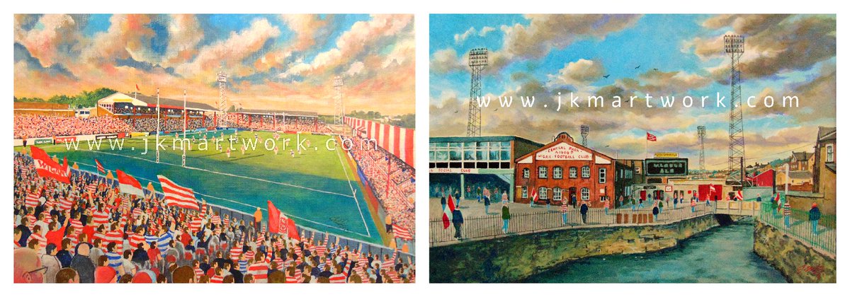 hi <a href="/AndyGrundy10/">Andy Grundy</a> <a href="/stevehampo/">Steve Hampson</a> paintings ive done of #wiganrl #centralpark ,prints are available now just £15 a3 size each @ jkmartwork.com pls RT