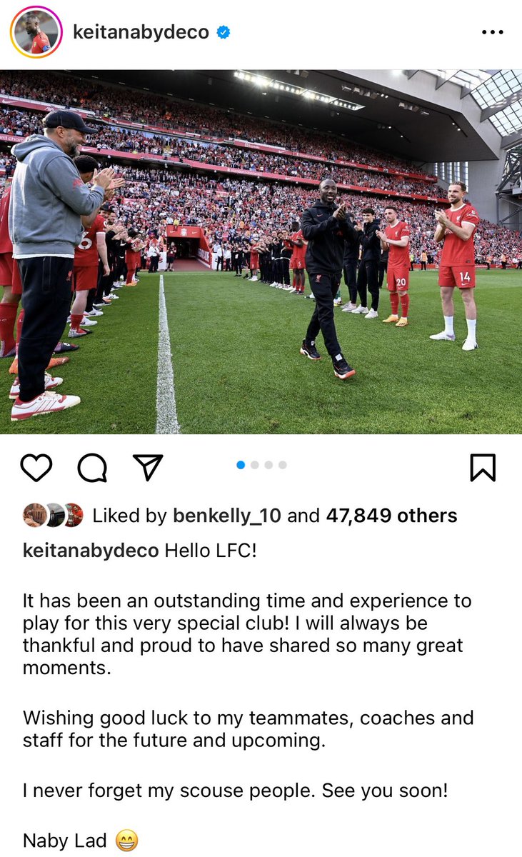 Say what you want about it him but signing off his goodbye message with ‘Naby Lad’ should be enough to be forgiven