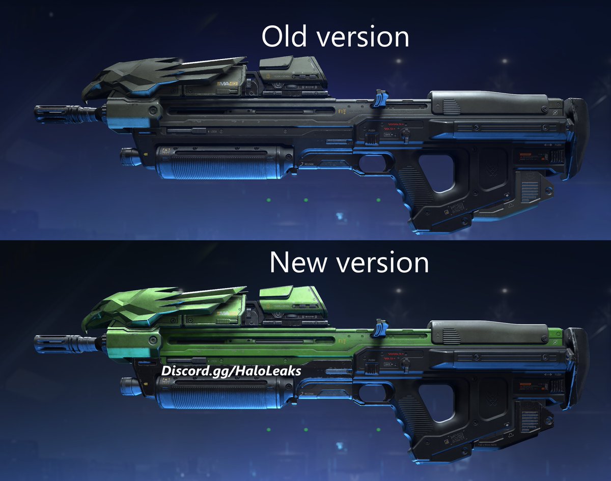 leaks_infinite's tweet image. New Platinum Anniversary AR coating in Halo Infinite
Old vs New compared #HaloInfinite
Could be a temp name, wonder what it&apos;s for🤔