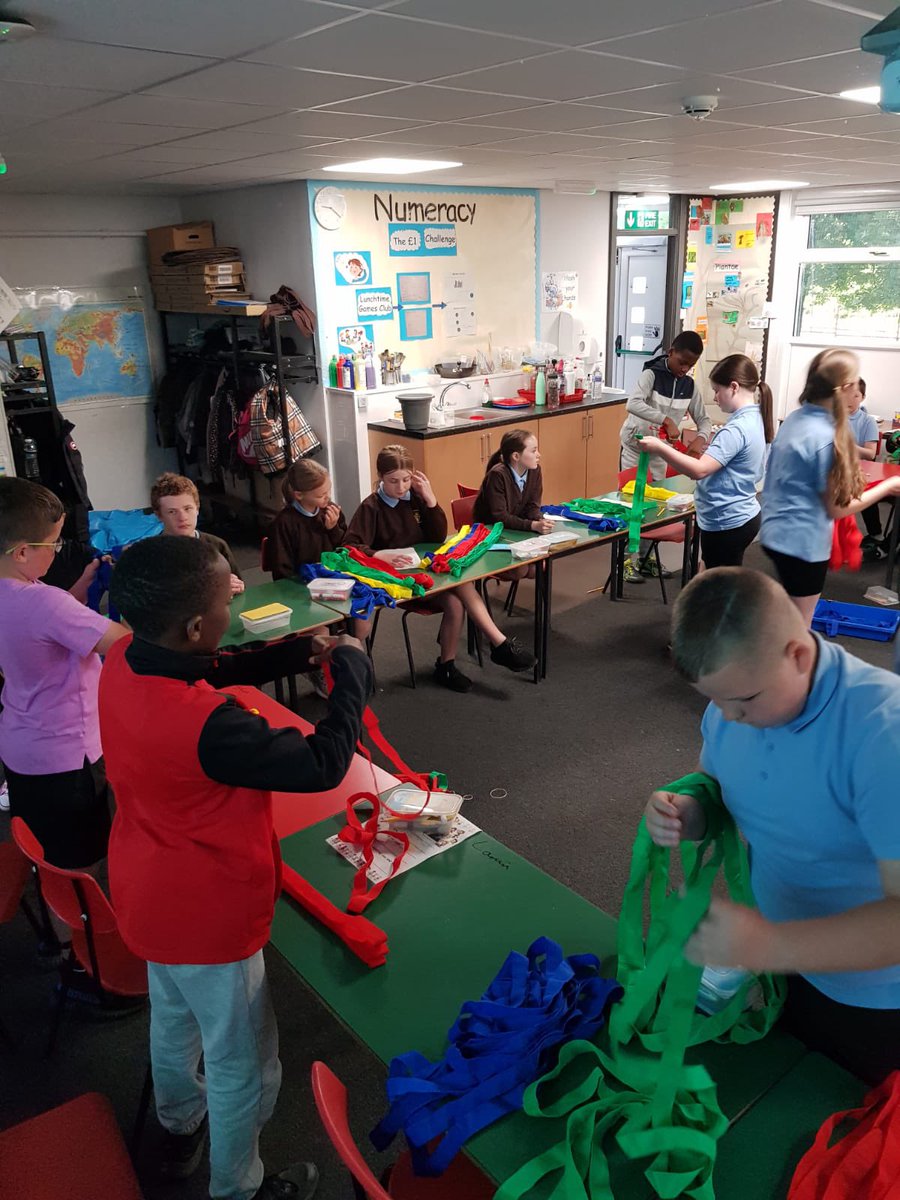 What would we do without our busy bees in P6 @StBlanesGCC sorting out our house colour bands for sports day on Friday! Thank you so much! @lfbriody #teamwork #effectivecontributors