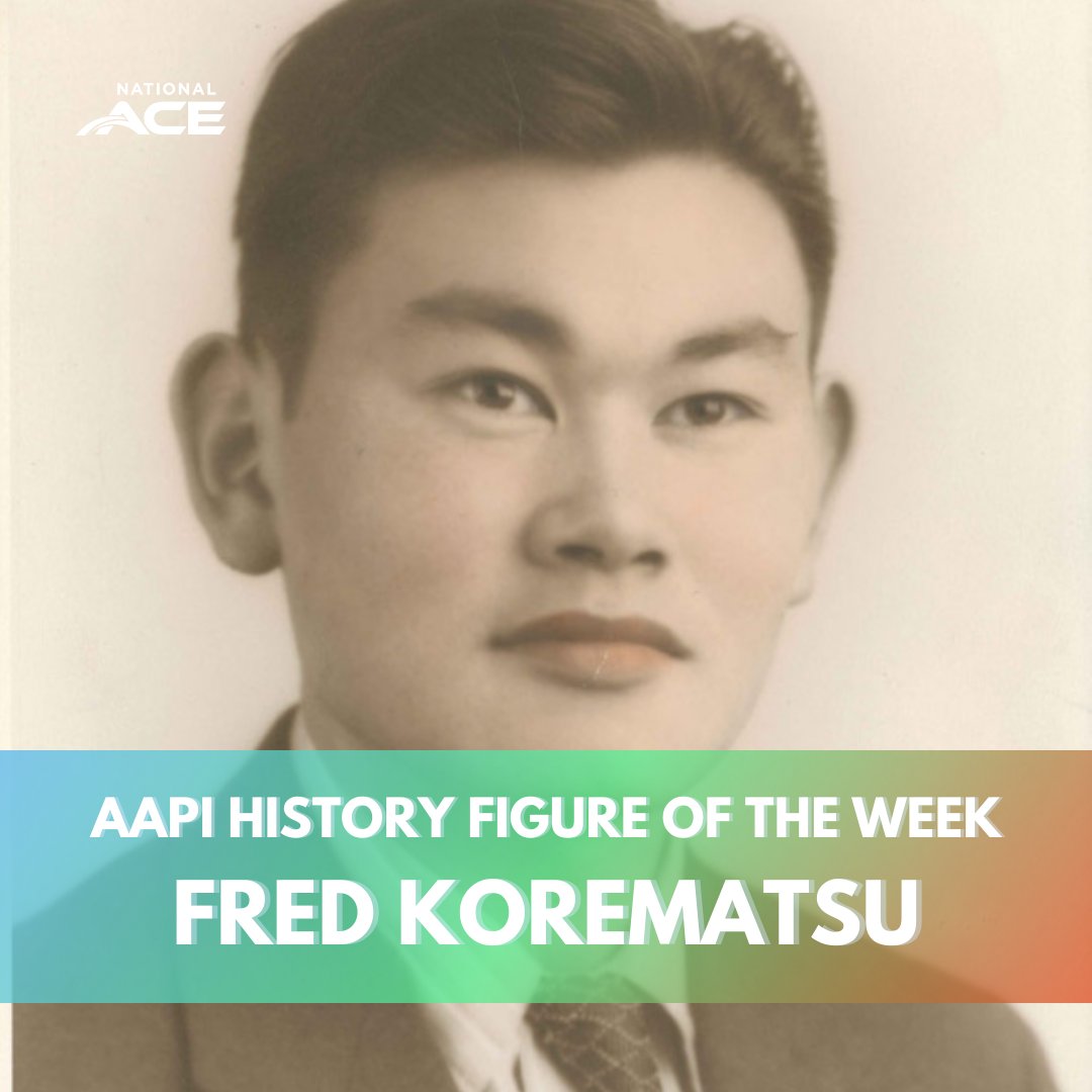 Our final AAPI History Figure of May Heritage Month is Fred Korematsu. Learn more about him here: bit.ly/45E4lyN

Check in later this week to learn more about Fred Korematsu.

#AAPI #AsianAmerican #PacificIslander #JapaneseAmerican #aapiheritage #mayheritage #aapihistory