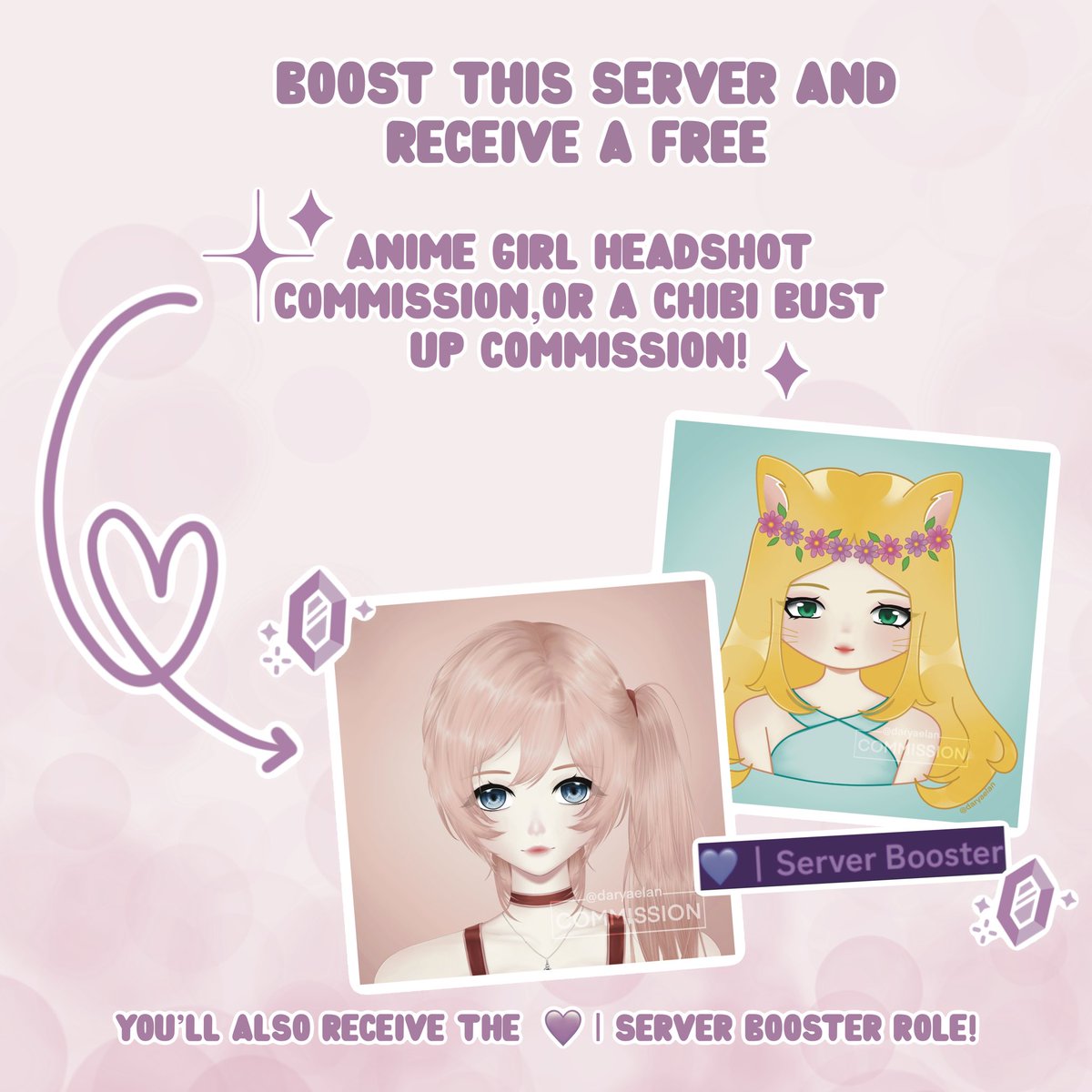 I’m super excited to announce that my #Discordserver is live! 📢 💜 

Please join in if you are an artist or just looking for a fun place to hang out! There’s lots of channels waiting there for you! 🤩

Swipe to see my Server Booster special awards! 🫶🏻💫

discord.gg/CHuMEtdMHx