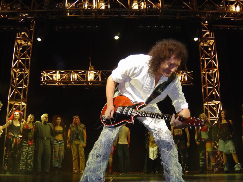 #OTD on 30/05/2004. #BrianMay played at the Teatro Calderón in Madrid, Spain, during the #WeWillRockYouMusical.