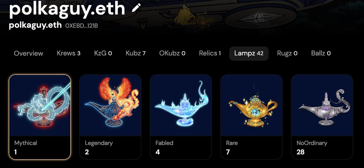 Indeed a Great #Lampz Reveal Day 🔥🧞‍♂️

Got A New Legendary Lampz and few Rare and No ordinary. 

It’s so satisfying to get these Lampz each week that packed with $PRANA

Always Feel Bullish on <a href="/Yogapetz/">Yogapetz</a> and <a href="/keung/">Keungz</a>  🦁🧘🧘‍♂️