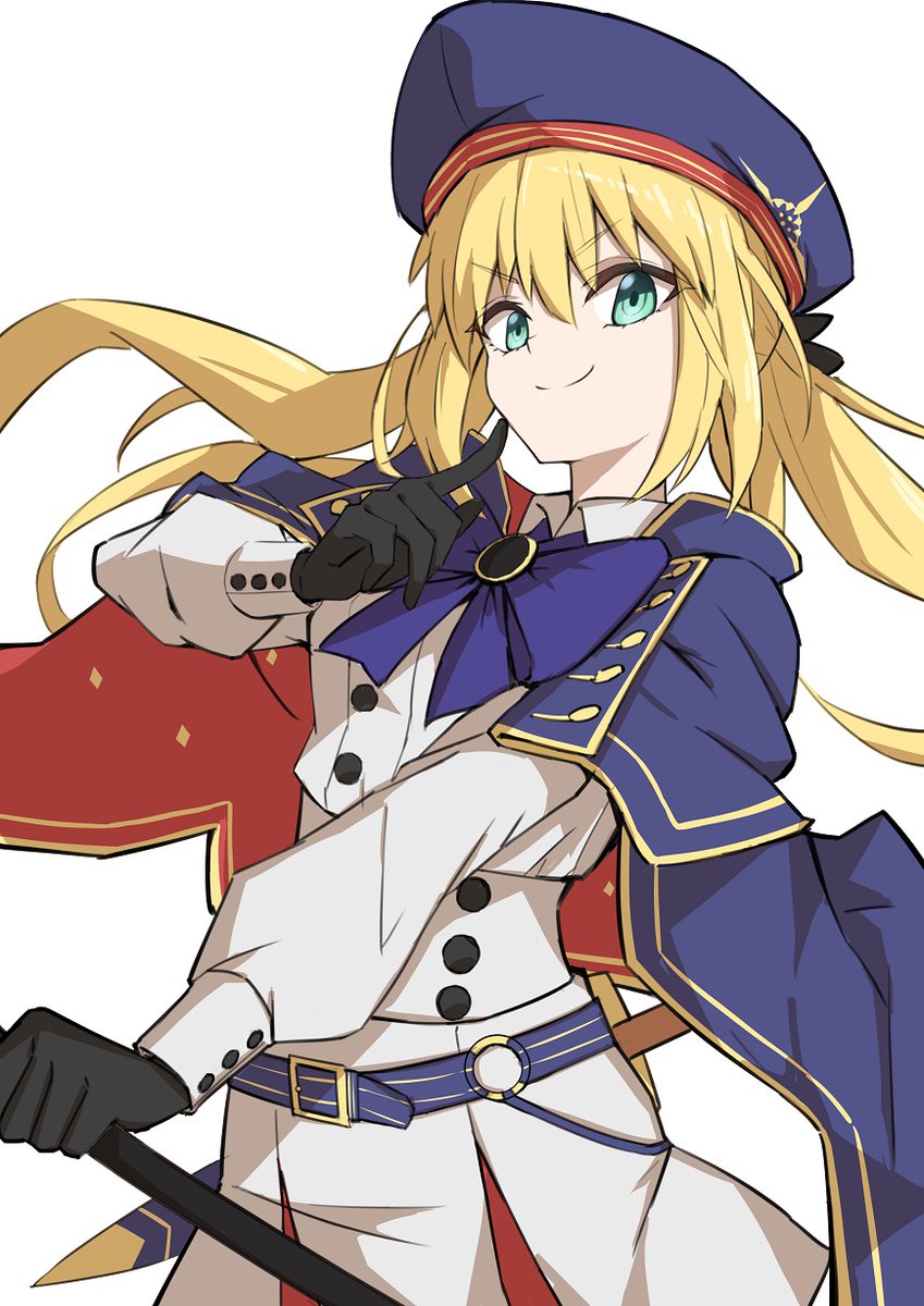 artoria caster (fate) ,artoria caster (second ascension) (fate) ,artoria pendragon (fate) 1girl blonde hair hat gloves long hair smile green eyes  illustration images