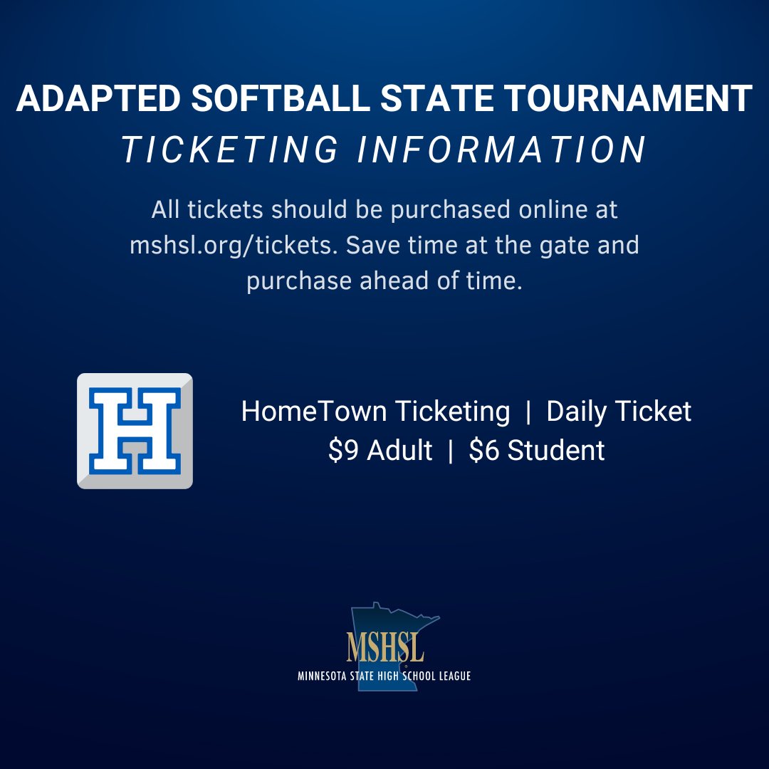 Minnesota State High School League on Twitter "Tickets for all MSHSL
