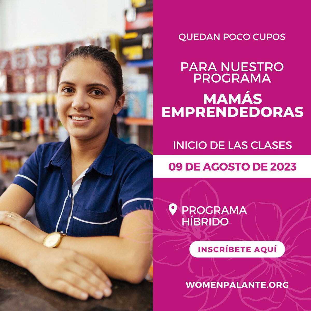 Mamás Emprendedoras está pronto a comenzar.
¿No te has inscrito? puedes hacerlo aquí 👇.

womenpalante.org/mompreneurs/