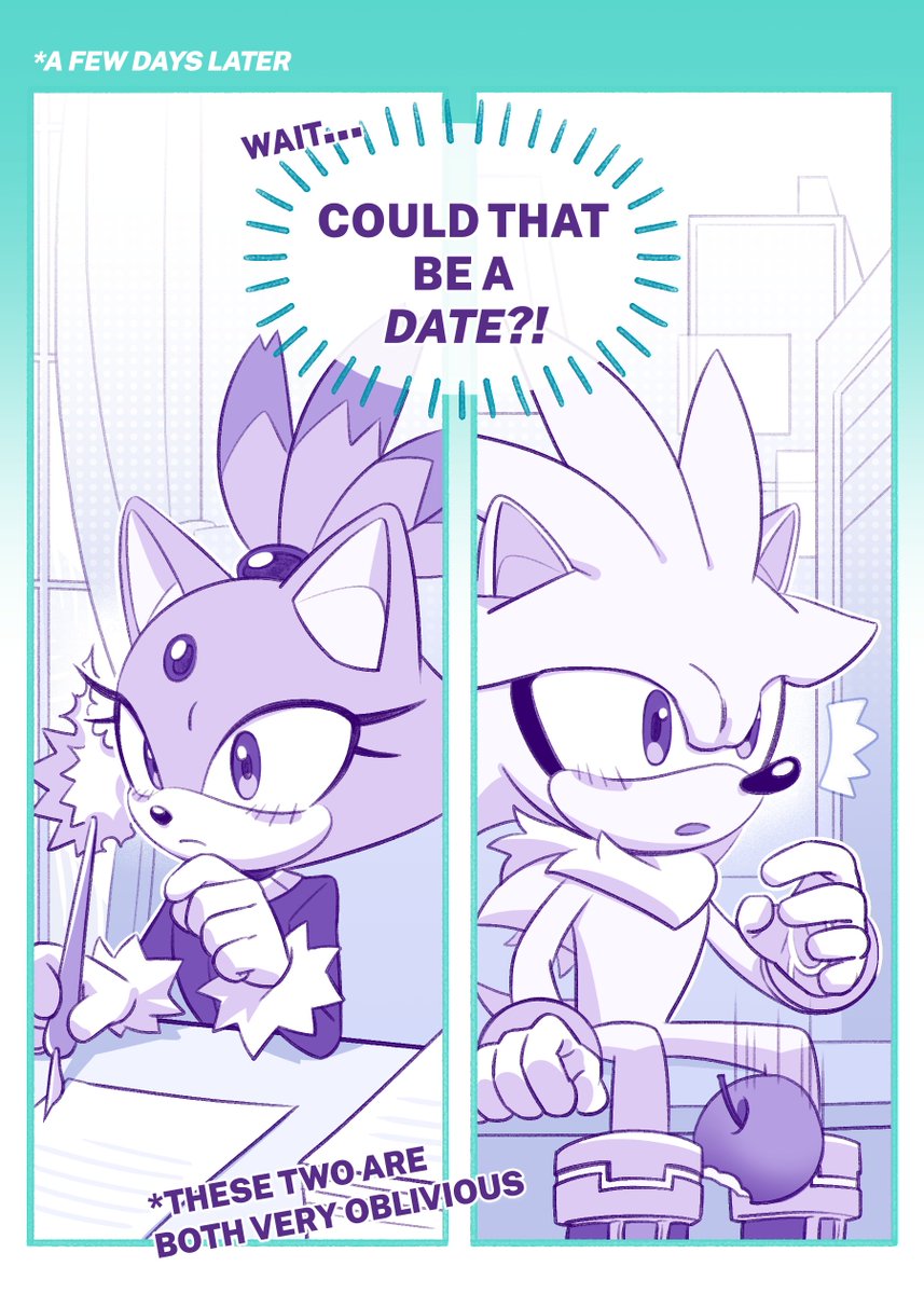 a silvaze comic made on a whim. inspired by sonic channel art🎅🤶 (1/3)