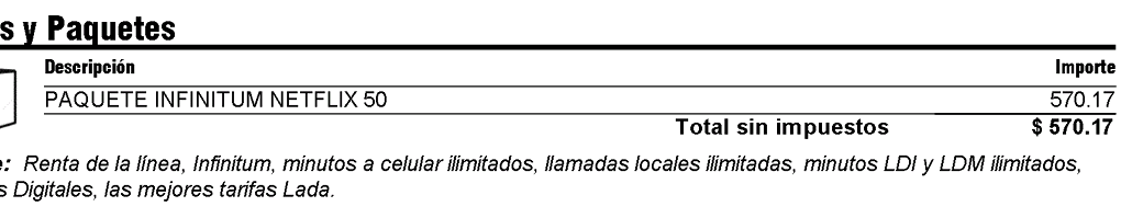 jdriverae's tweet photo. @TELMEXSoluciona Ayuda por favor, en mi factura aparece contratado un paquete Infinitum Netflix 50 con Netflix UHD 4 pantallas que yo nunca contraté me están cobrando 669, aprovechando que está domiciliado. Necesito la cancelación de ese paquete y el reembolso por favor. https://t.co/MMTxWg134I