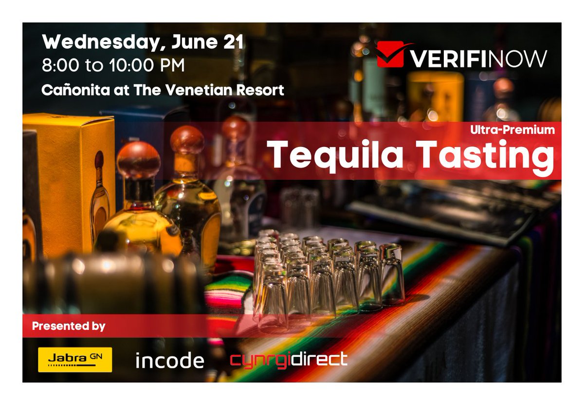 getverifinow.com/tequila/

Attending #CCW in Las Vegas? Join the #VerifiNow team for an exclusive tequila tasting event on Wednesday, June 21, 2023. 🍸🌵

Learn how VerifiNow's advanced customer identity verification solution, including voice biometrics and facial recognition, can…