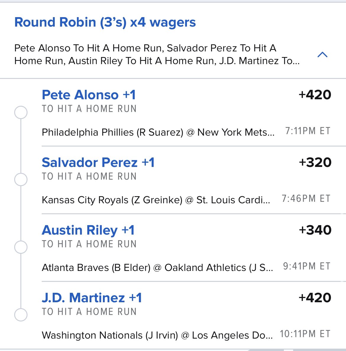 🗣️ Dinger Tuesdays 🤞🏾🍀🙏🏾💣 #MLB
@FDSportsbook #DingerTuesday #bettingtwitter #GamblingTwitter 

The Parlayers Club✅