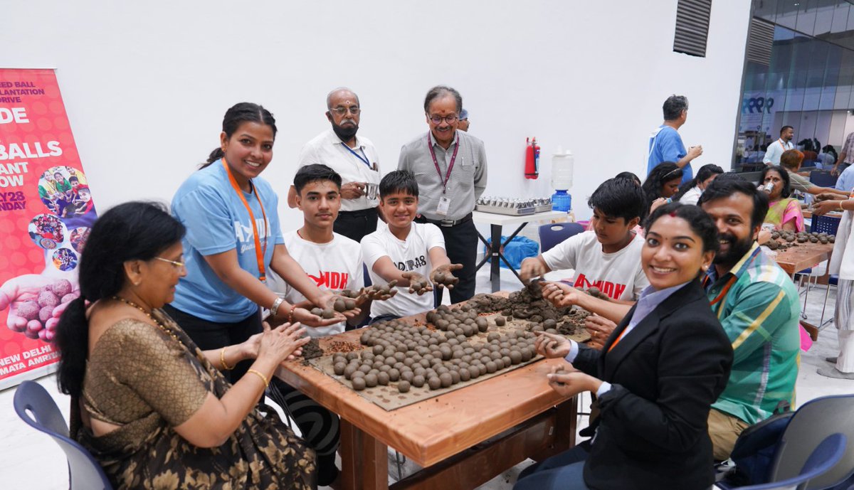 ayudh_india's tweet photo. The C20 seedball campaign launch event was held at Amrita Hospital Faridabad on 29th May. With guidance from Shri Mata Amritanandamayi Devi, our aim is to create 1 million seedballs in 2023. Let's create a green future together!π±
#seedsofhope
#ACTSOFCOMPASSION
#environment
#c20 https://t.co/aOHNVwyUQf