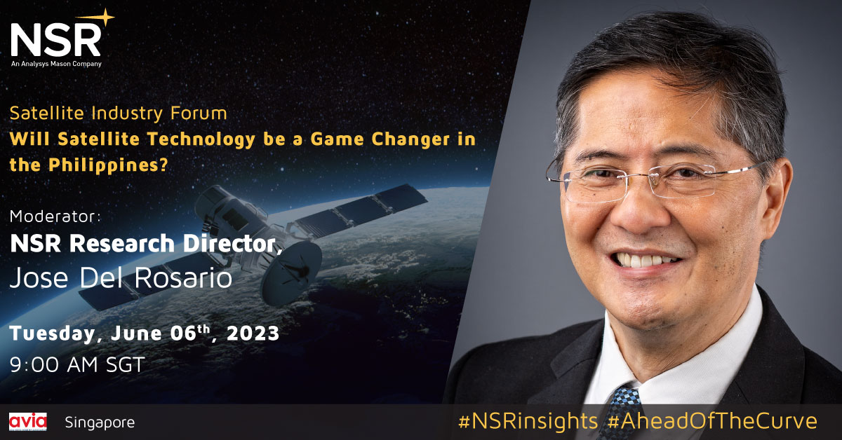 NSR (@nsr_satcom) on Twitter photo Next Tuesday - June 6th - NSR Research Director Jose Del Rosario will be moderating 'Will Satellite Technology be a Game Changer in the Philippines?' bit.ly/3ozRNYP #NSRinsights #SIF2023 <a href="/AsiaVideoIA/">Asia Video Industry Association</a> <a href="/NSR_Jose/">Jose Del Rosario</a> Next Tuesday - June 6th - NSR Research Director Jose Del Rosario will be moderating 'Will Satellite Technology be a Game Changer in the Philippines?' bit.ly/3ozRNYP #NSRinsights #SIF2023 <a href="/AsiaVideoIA/">Asia Video Industry Association</a> <a href="/NSR_Jose/">Jose Del Rosario</a>