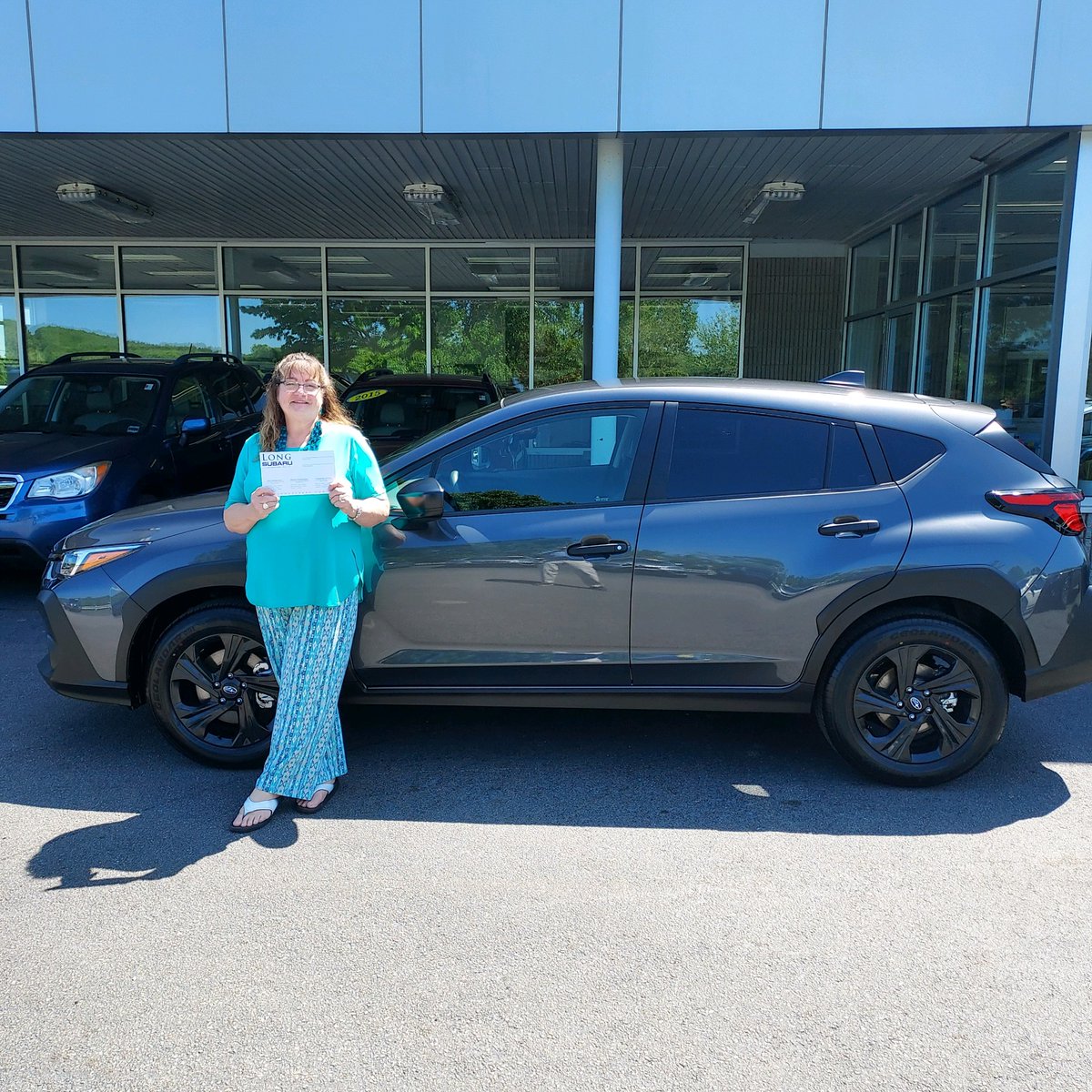 Congratulations Kathleen on your new #SubaruCrosstrek from sales consultant Lisa Courchaine at Long Subaru! #LONGSubaruDriver #trekTuesday