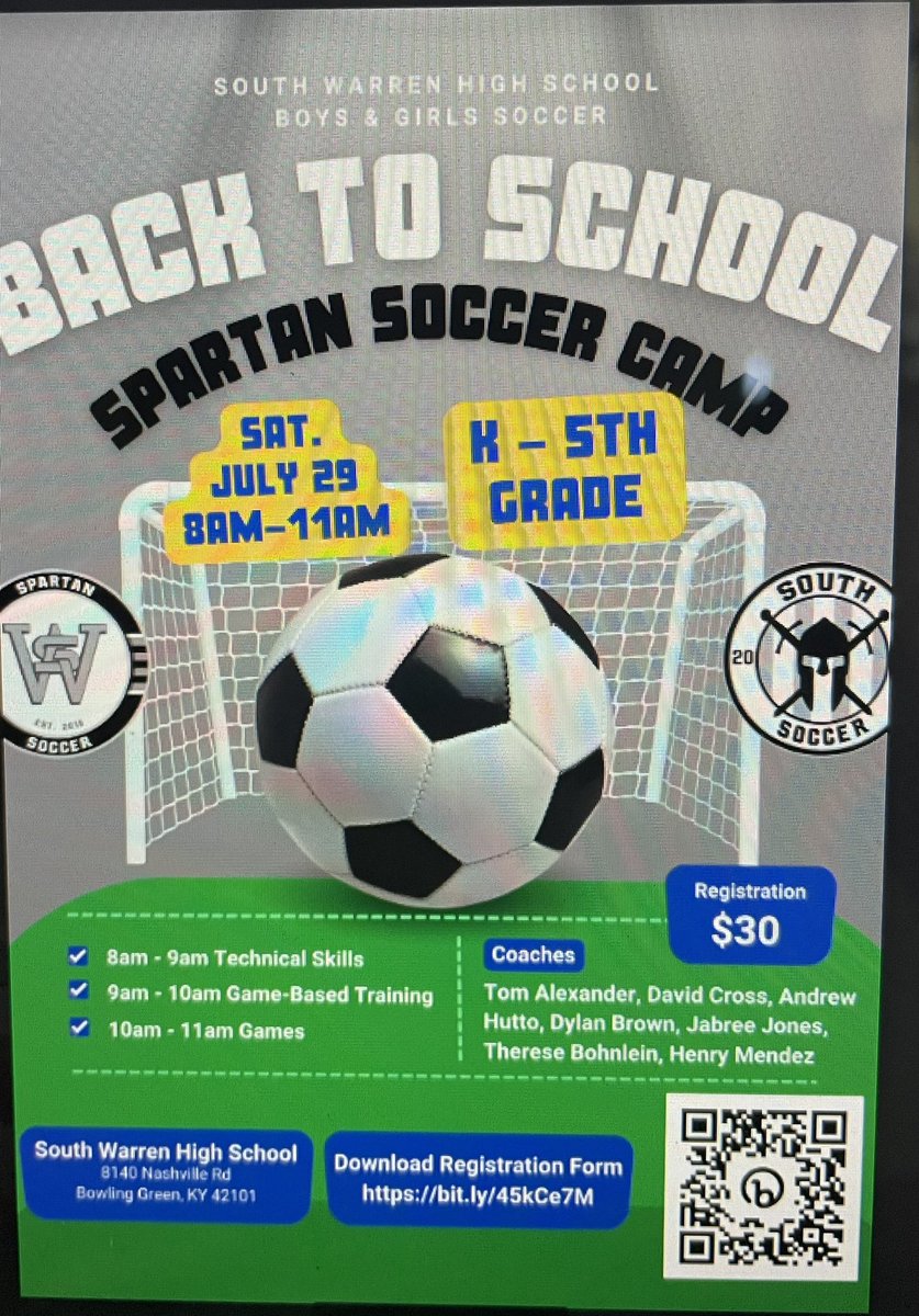 Soccer camp for K-5th! Come join SWHS players!