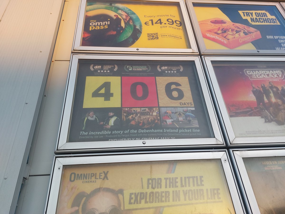 Nick Rabbitts (@nick468official) on Twitter photo 📺 Another screening for me tonight. This time, I’m across at <a href="/OmniplexCinema/">Omniplex Cinemas</a> in Dooradoyle as <a href="/406_Days/">Debenhams Workers 406 Days Documentary</a> which focuses on the plight of the sacked Debenhams workers makes its bow in #Limerick.
The powerful doc premiered in March at the Dublin Film Festival and local workers play 📺 Another screening for me tonight. This time, I’m across at <a href="/OmniplexCinema/">Omniplex Cinemas</a> in Dooradoyle as <a href="/406_Days/">Debenhams Workers 406 Days Documentary</a> which focuses on the plight of the sacked Debenhams workers makes its bow in #Limerick.
The powerful doc premiered in March at the Dublin Film Festival and local workers play