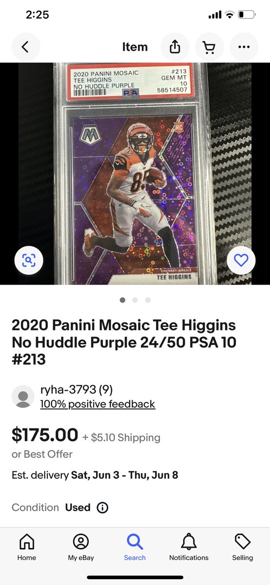 TBONECAPONEOG's tweet photo. Why does the no huddle purple (numbered to 50!) not get the love compared to say the genesis? @CardPurchaser the auctions are random - the two cards pictured are mine but trying to grasp this. Any input is appreciated. #tryingtolearn https://t.co/M8D9z1lcHb