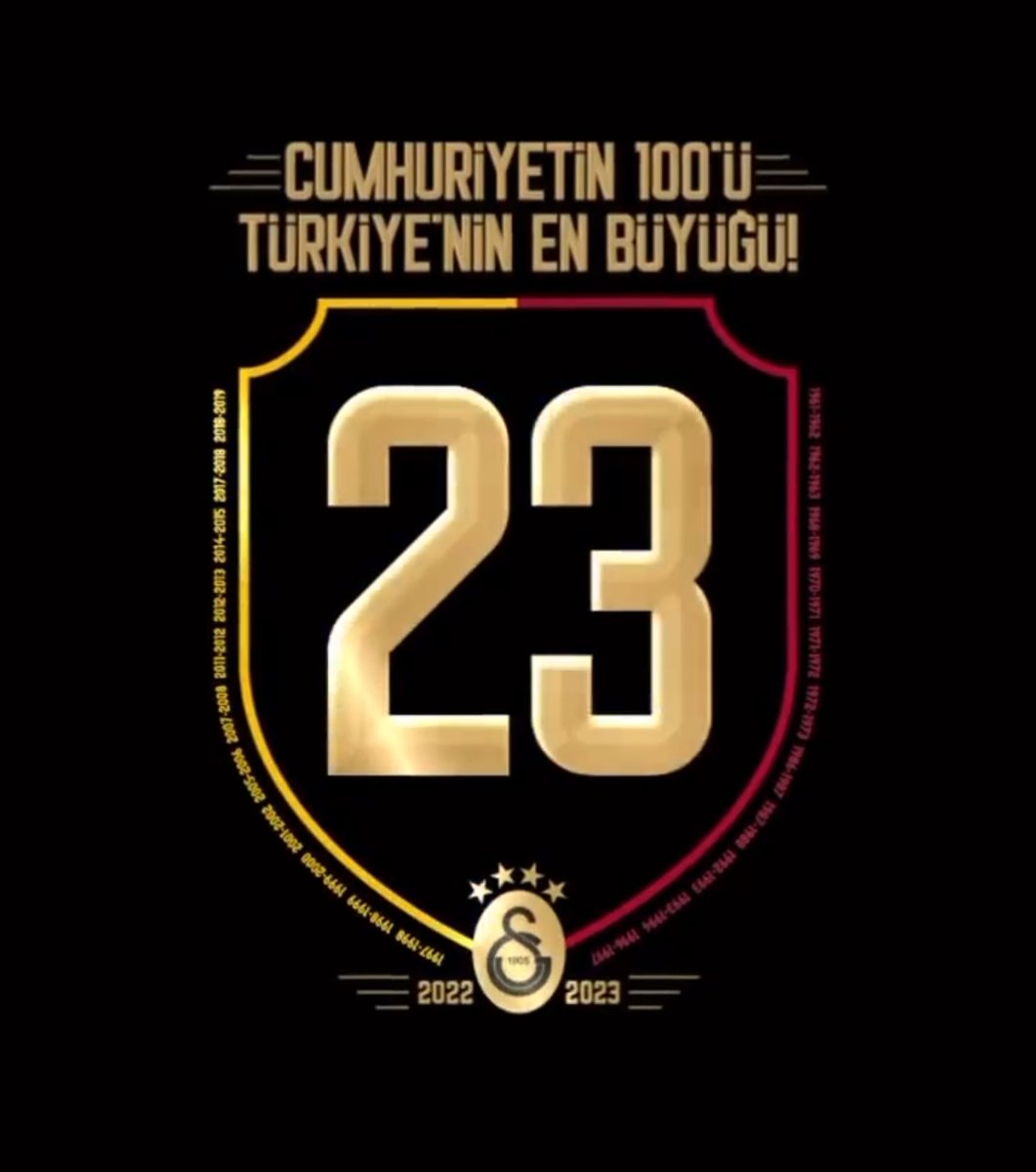 Cumhuriyetimizin 100. Yılında 
Şampiyon Galatasaray.  💛❤️