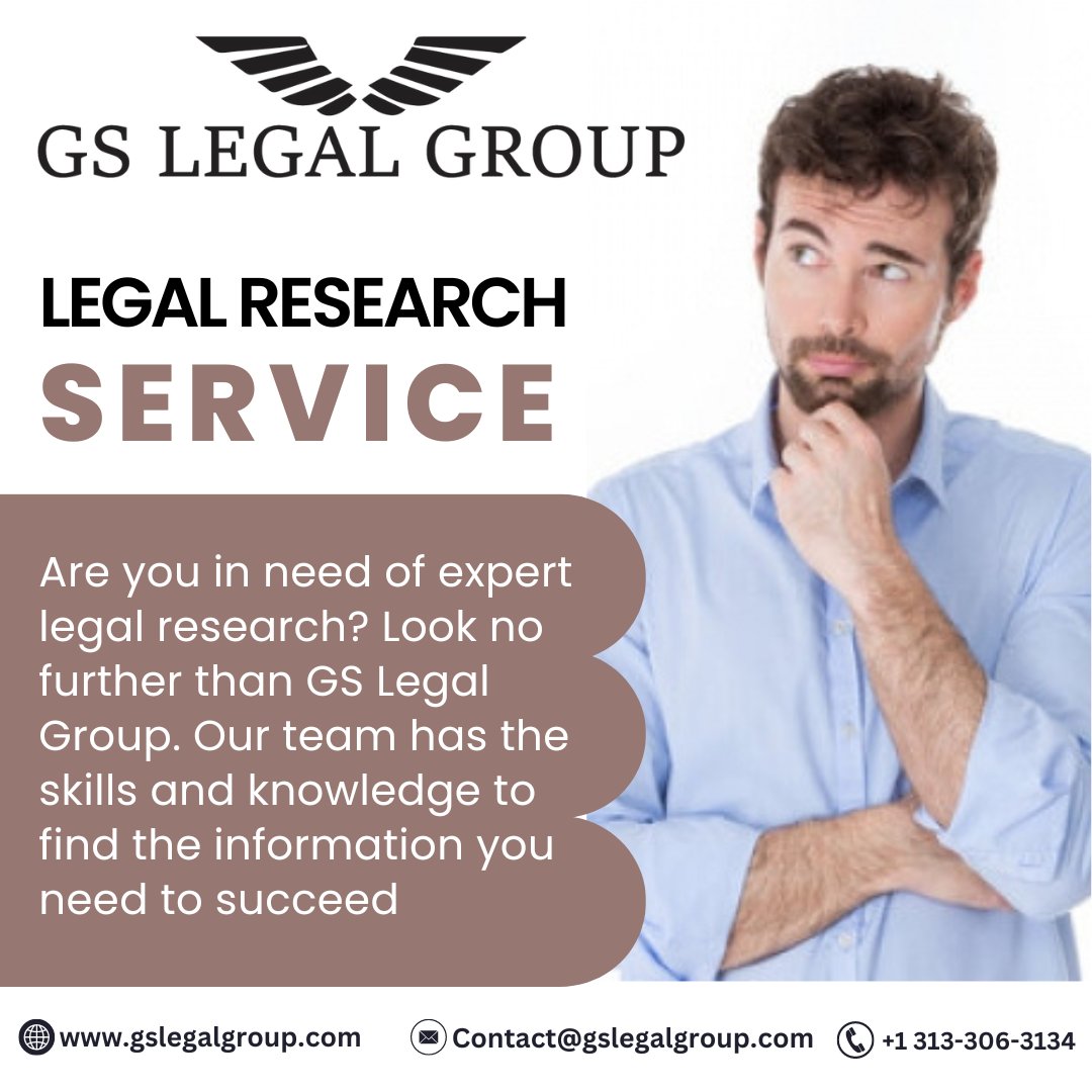 Are you in need of expert legal research? Look no further than GS Legal Group

☎️ +1 313-306-3134

#legalresearch #researchservices #lawyers #legaladvice #legalservices #attorney  #lawenforcement #ladylawyers #GSlegalgroup #instagood #happy #me #explore #india #insta #home