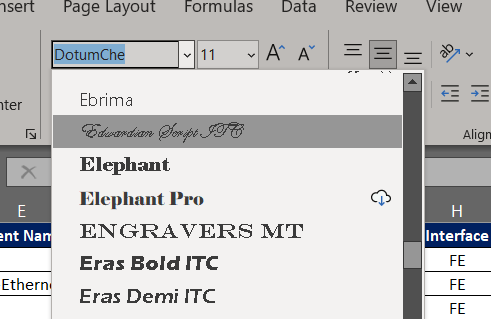Simra_khan_'s tweet photo. Realizing just now there's a font called Elephant 🐘🥴
#msexcel https://t.co/3zSzPsM3dc