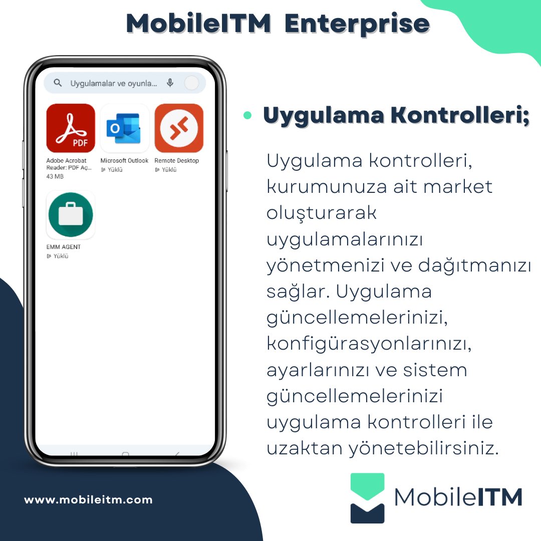 mobileitm_tr's tweet photo. Enterprise - Uygulama Kontrolleri;

Bilgi için bizimle iletişime geçin!

#mobileitm #simkart #mdm #scm #mobilcihazyonetimi #cihazguvenligi #uzakyonetim #simkartguvenligi #mobiledevicemanagement #apn #radius #elteminali #terminal #enterprise https://t.co/9nx1tyI79v