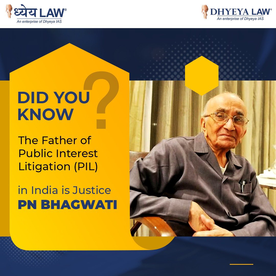 Did you know?
#law #legal #dhyeyaias #pnbhagwati #litigation #publicinterest #justice