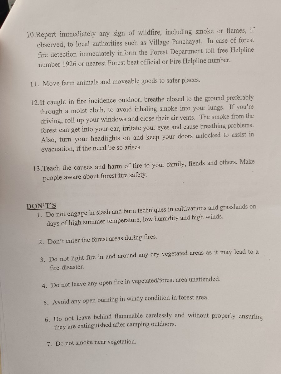 PernemC's tweet photo. Do's and Dont's for Public regarding Forest Fires https://t.co/2e2Y09Uoat