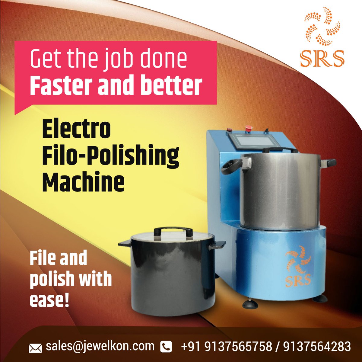 Get the job done faster and better
support@jewelkon.com
Call - +91 9137565758 / +91 9137564283
#jewellery #accessories #finejewelry #jewelrymaking #alloys #alloy #machine #polishing #detailing #indianjewellery #jewellerylover  #fashionjewelry #traditionaljewellery #jewel