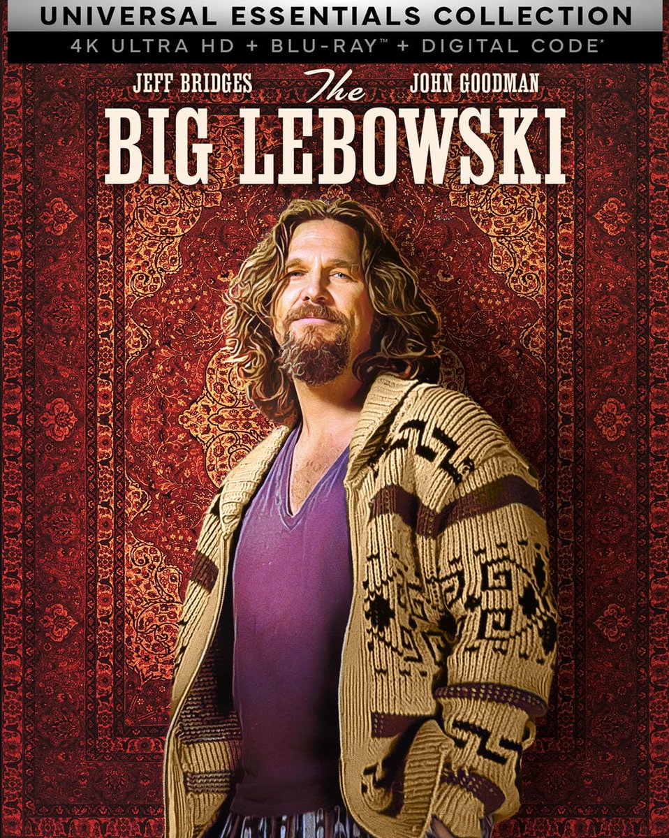 The Big Lebowski celebrates 25 years with this 'Universal Essentials Collection' arriving August 1st. Pre-orders $34.99 US: amzn.to/42mLh5z

#TheDude #TheBigLebowski #4kBluray #Collectibles #LimitedEdition #UniversalPictures #Jeff #Ad