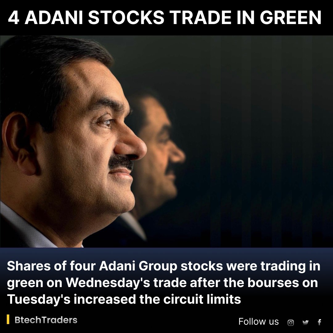 Adani Green share price was up nearly 1%, Adani Transmission share price and Adani Wilmar shares rose over 1%, and Adani Power share price was up over 4%.
#AdaniGroup #adaniports #StockMarket #stockmarketnews