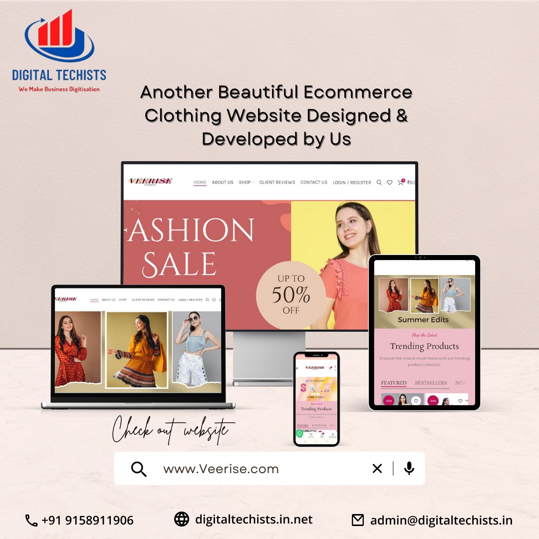 DigitalTechist3's tweet image. Veerise : we are dedicated to providing you with high-quality clothing that is both stylish and comfortable.

Follow @digitaltechists
Call: +91 9158911906
Email: admin@digitaltechists.in
digitaltechists.in.net
#digitaltechists #websitecreation #websitedevelopment #webcreation